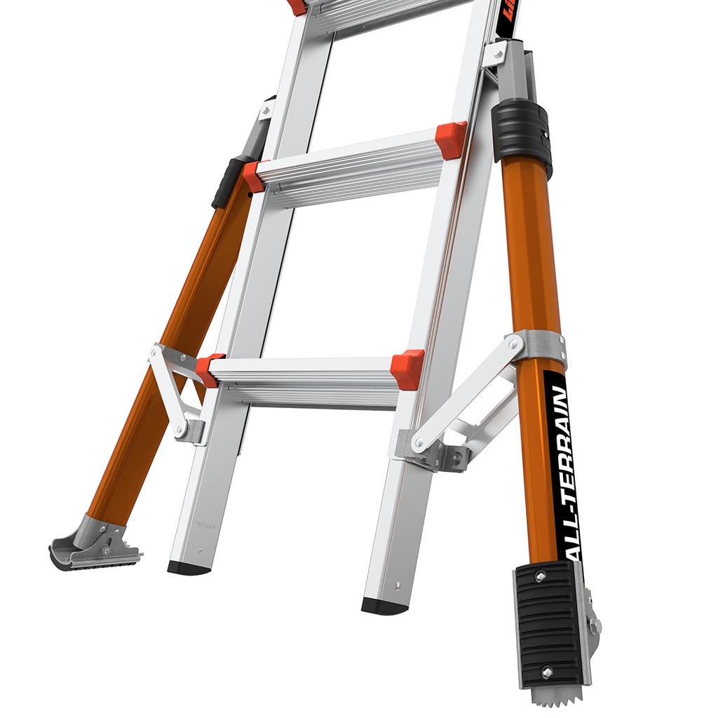 CONQUEST 2.0 EN 131 - 150 kg Rated, Aluminum Articulated Extendable Ladder with ALL-TERRAIN Outriggers