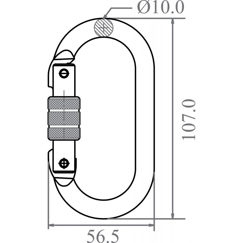 FA 50 101 17B - Keylock type Steel Screw locking karabiner opening 15 mm