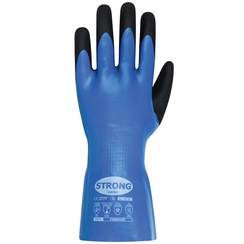 FARNHAM Chemical Cut Resistant (Level F) Double Nitrile Foam Coated gloves, Type A (J.K.L.M.N.O)