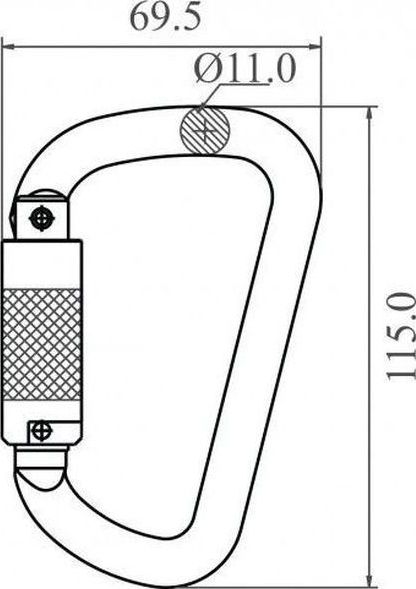 FA 50 106 22 - Stainless Steel automatic locking karabiner opening 22.5 mm