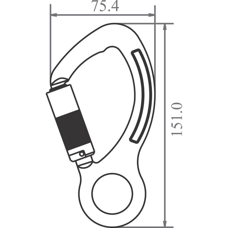 FA 50 220 21  - Quarter-turn locking Aluminium hook opening 21 mm 