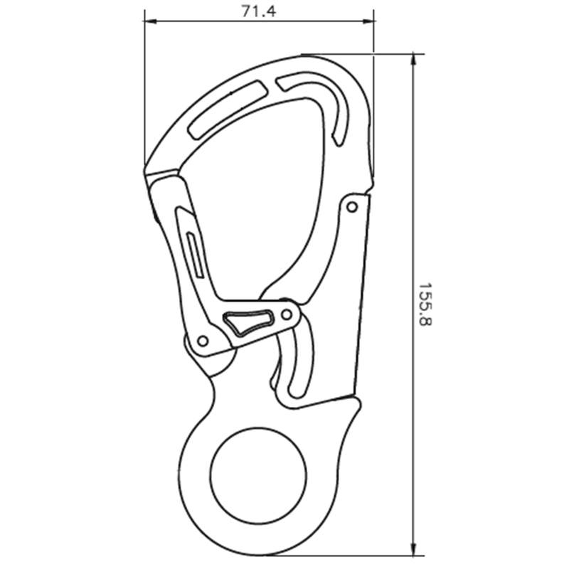 FA 50 229 25B - Keylock type Aluminum Snap Hook, opening 25mm