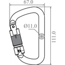 FA 50 301 23B - Keylock type Triple-Action locking Steel karabiner opening 22 mm