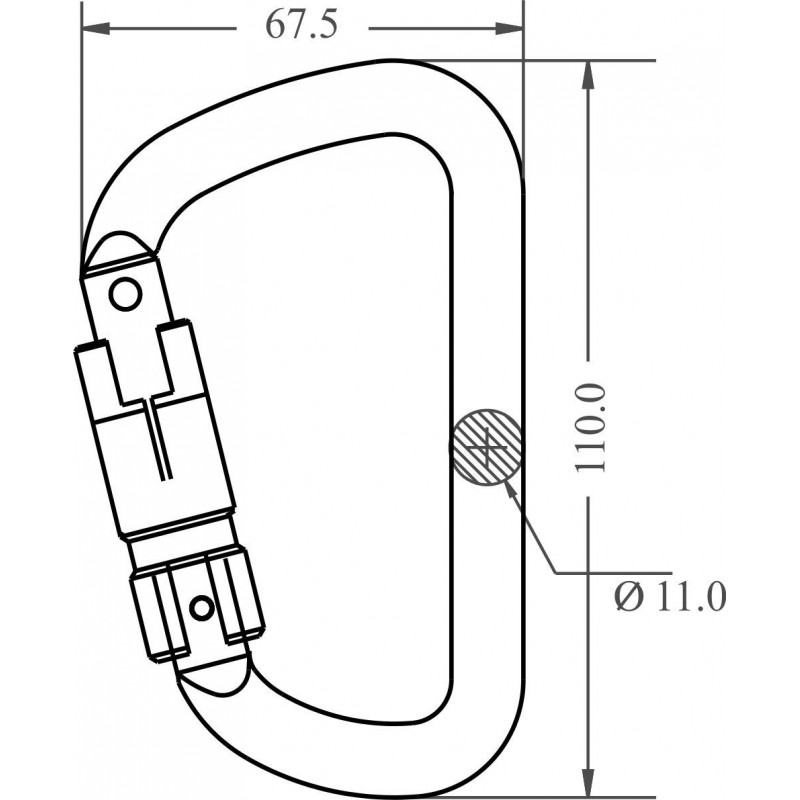 FA 50 302 22 - Triple-Action Locking Aluminium Karabiner opening 21 mm