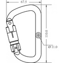 FA 50 302 22 - Triple-Action Locking Aluminium Karabiner opening 21 mm