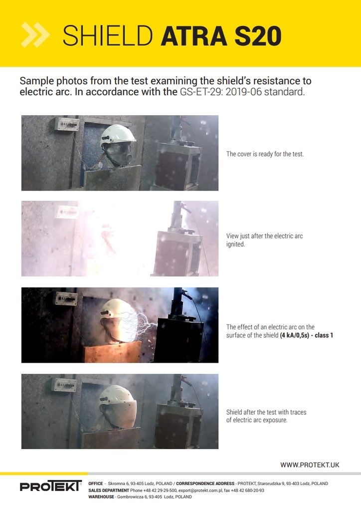 ATRA 20S Industrial safety helmet + Internal visor + External visor against electric arc Class 1 (4 kA/0,5s)
