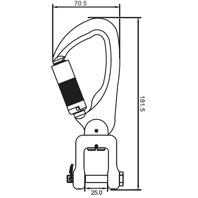 FA5022818B Keylock type Quarter-turn locking karabiner