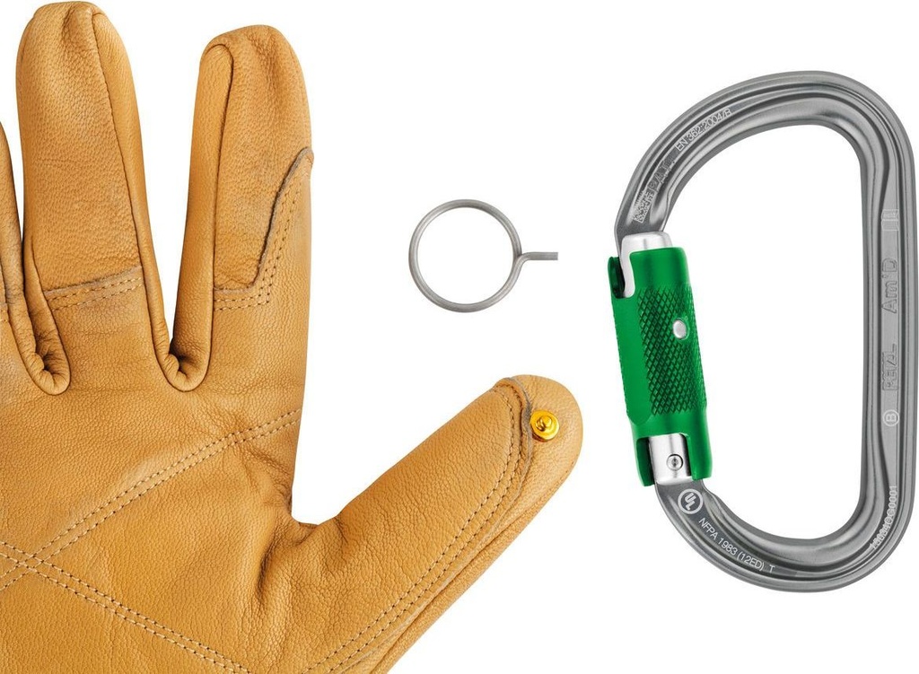 M34A Am’D PIN-LOCK Asymmetrical aluminum carabiner, unlocks with a tool