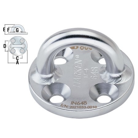 IN648 76 mm Stainless Steel High-Load Round Standard Padeye-EN795