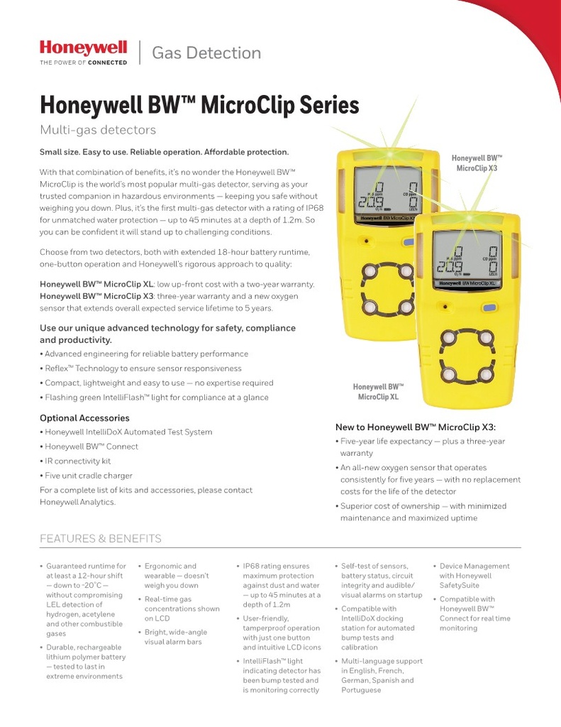 Honeywell BW MicroClip XL Multi-Gas Detector, Gas Detectors