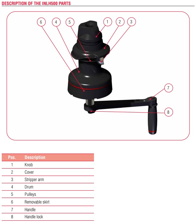 INAW500 Winch Access Manual 500 (winch + 2 maniglie) 