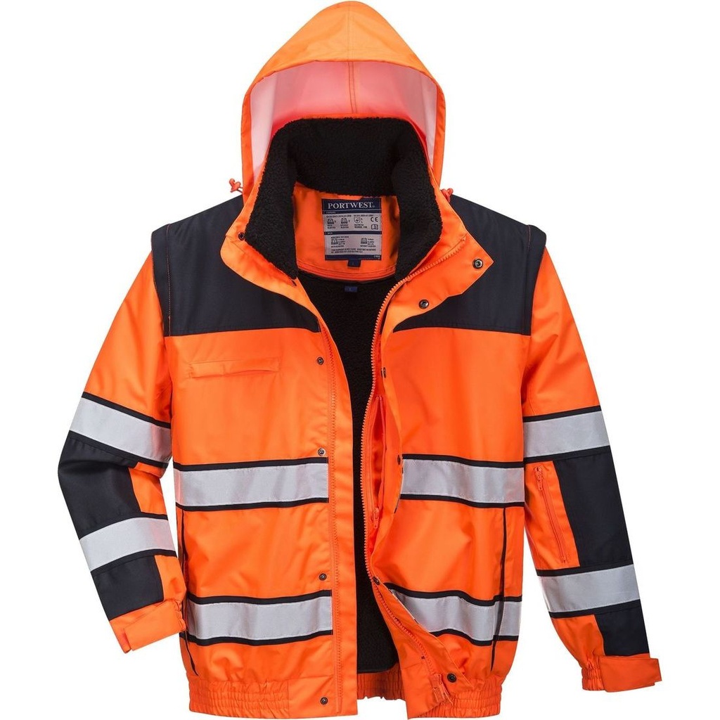 C466 Hi-Vis 3-in-1 Contrast Winter Bomber Jacket