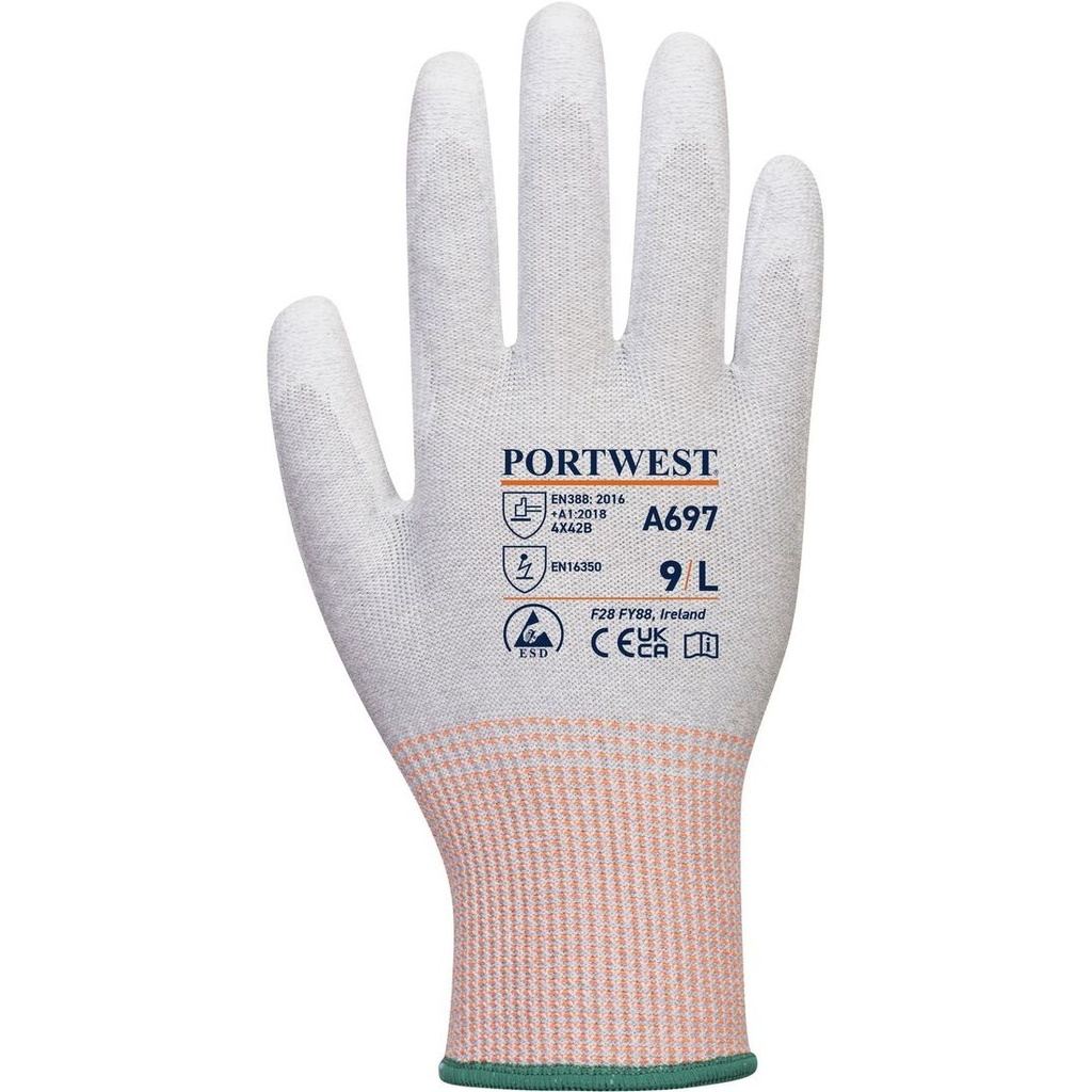 A697 LR13 ESD PU Palm Glove, Cut (B)