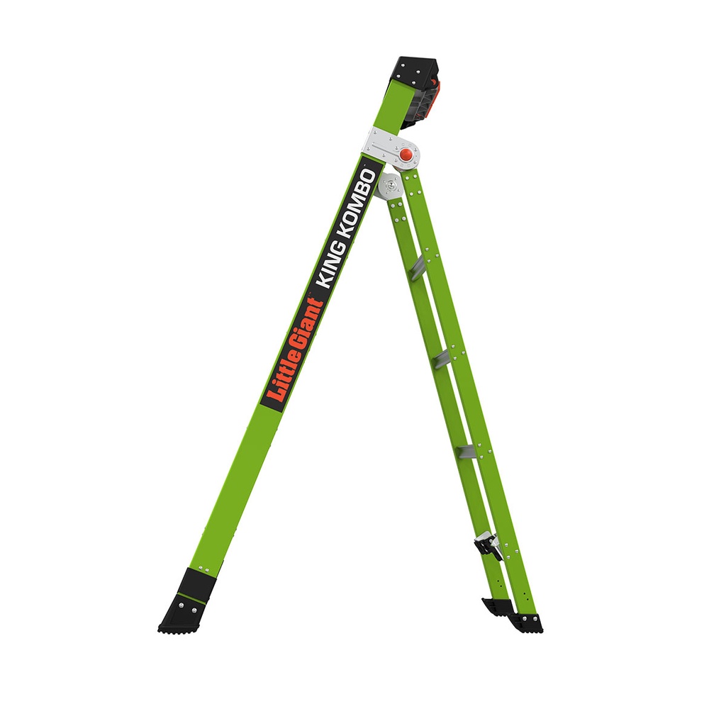 13610 KING KOMBO Industrial, 6' 170 kg Rated, Fiberglass 3-in-1 All-Access Combination Ladder with Rotating Wall Pad, V-Rung Corner Pad, GROUND CUE, and Heavy-Duty Feet