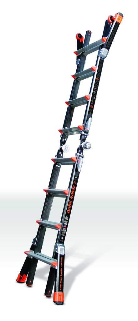 15147EN DARK HORSE, 4 x 4 Model - EN 131 - 150 kg Rated, Fiberglass Articulated Extendable Ladder