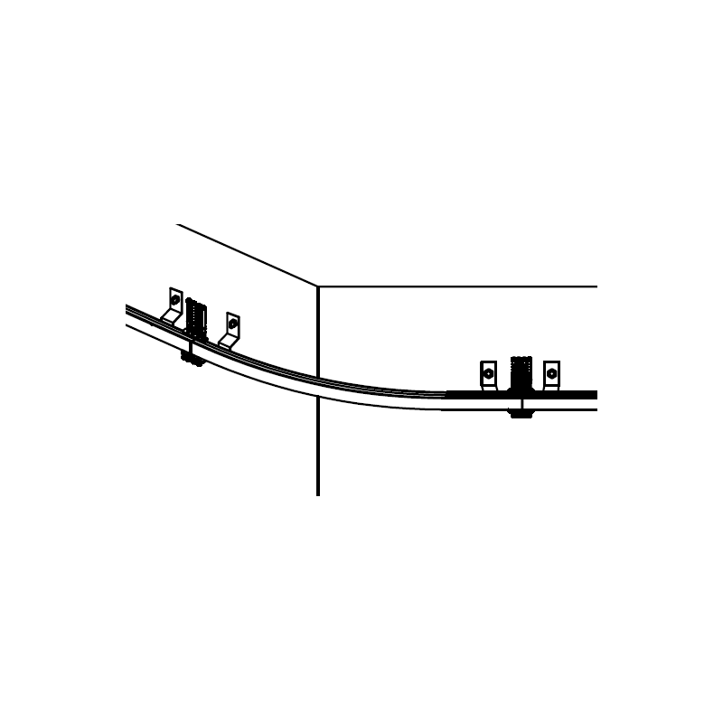 FA6050300 KS-RAIL - Curved corner intermediate rail 90° for outer wall