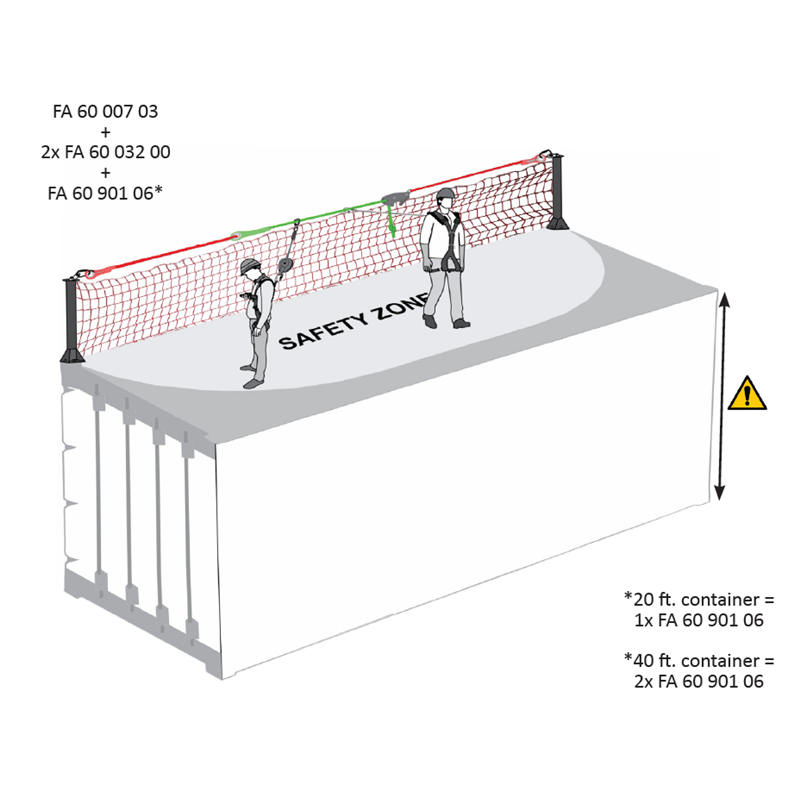 FA6090106 Marking net for temporary lifeline for 20 ft container