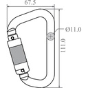 FA5020122B  Quarter Turn Lock Aluminium karabiner Keylock type