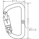 FA5030422B Triple-Action Lock Green Aluminium Karabiner Keylock type