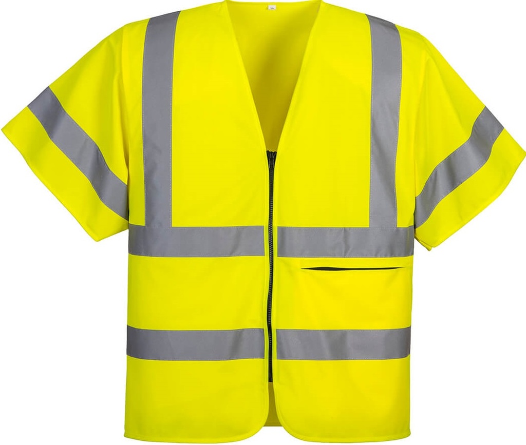 C372 Hi-Vis Half Sleeve Zip Vest