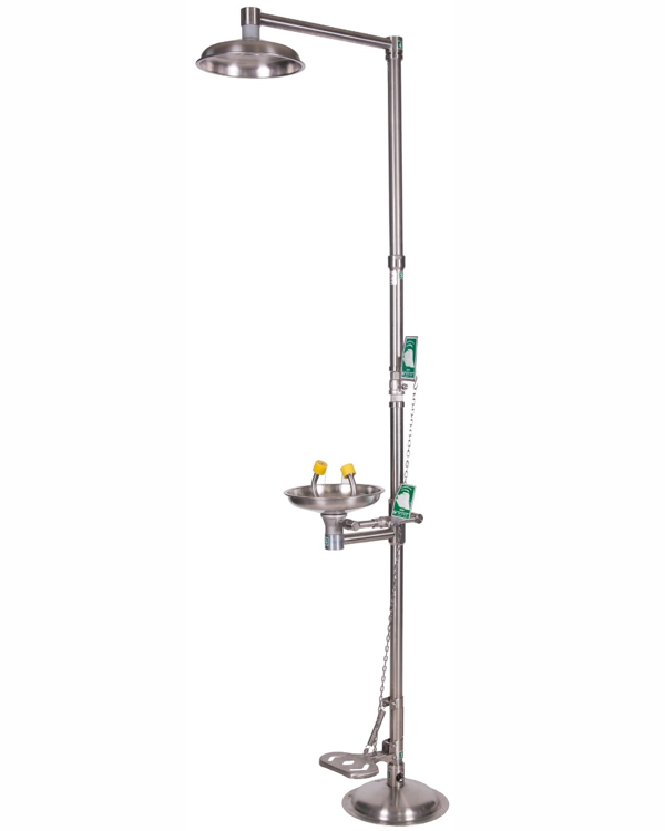 Combined Unit, ISTEC Type ESW, Pedestal Type, Foot/O Shower, Hand/O Eyewash