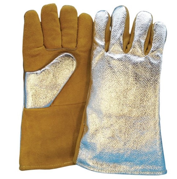 5-WL02ALR Gloves aluminised back, 5-fingers, size 10