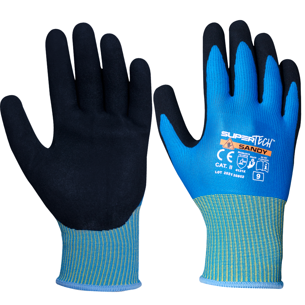 SUPER TECH SANDY Nitrile Sandy Coated Safety work gloves