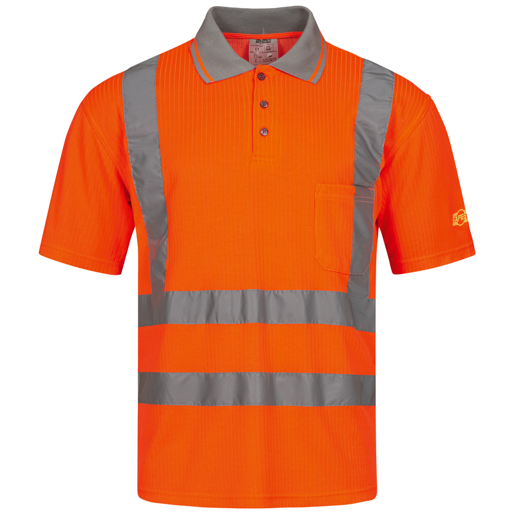 DIEGO/CARLOS Hi-Vis PolyCotton Interlock Polo Shirt, Short Sleeve