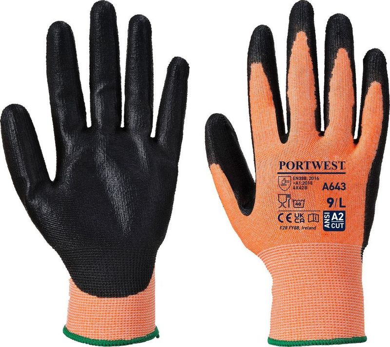A643 Amber Cut Glove - Nitrile Foam, Cut (B)