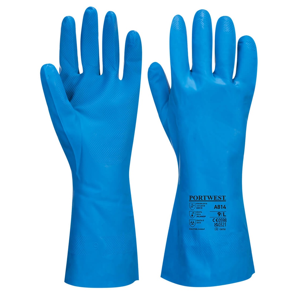 A814 Food Approved Nitrile Gauntlet Type A J.K.L.M.N.O.P