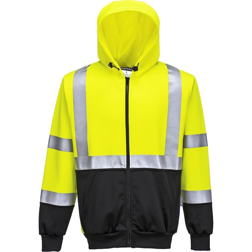 B315 Hi-Vis Two-Tone Zipped Hoodie