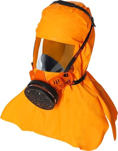 [761E-P3] 761E-P3 Evacuation κουκούλα with Μάσκα μισού προσώπου and Single Φίλτρο P3
