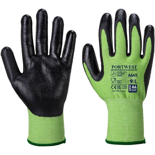 [A645] A645 Green Cut Glove - Nitrile Foam, Cut (D)