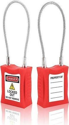 [206] 206 3mm/6mm Copper Alloy Body &amp; Steel Cable LOTO Padlock