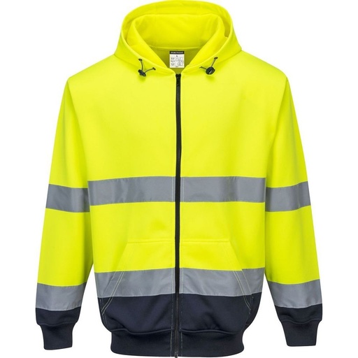 [B317] B317 Two-Tone Zip Front Hoodie
