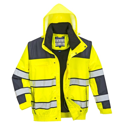 [C466] C466 Hi-Vis 3-in-1 Contrast Winter Bomber Jacket