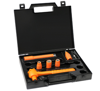 [MS89] MS89 1000V Insulated socket set 3/8&quot; - 6 tools with ratchet spanner and extension