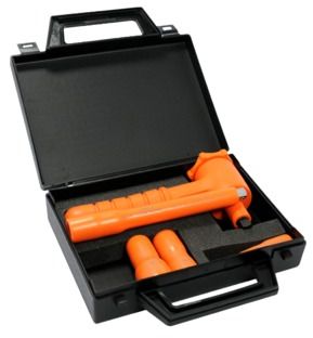 [MS59A] MS59A 1000V Insulated socket set 1/4&quot; - 5 tools with ratchet spanner and extension