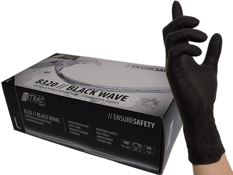 [N8320] N8320 NITRAS BLACK WAVE, nitrile disposable  gloves