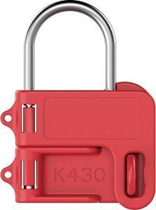 [K430] K430 Steel Hasp with Red Plastic Handle