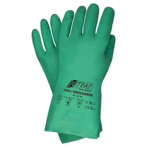 [N3450] N3450 GREEN BARRIER Χημικό Γάντι Νιτριλίου
