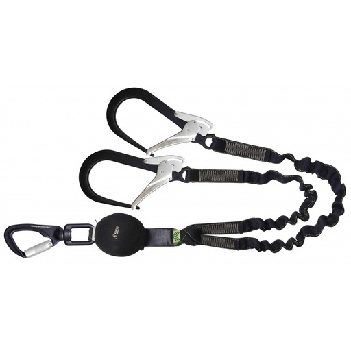 [FA3082315] FA3082315 GRAVITY-S, Συμπαγής απορροφητής ενέργειας με διχαλωτά κορδόνια (140 kg, αιχμηρές άκρες), ελαστικός ιμάντας lg. 1,50 μ., με σκαλωσιά αλουμινίου μεγάλου ανοιγόμενου
