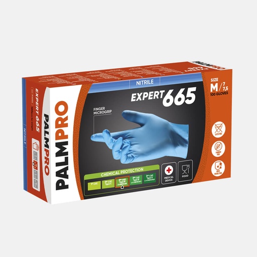 PALMPRO 665 Disposable Nitrile glove powder free, 008mm/3.5g