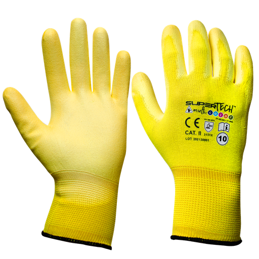 [STMulticolor] SUPER TECH MULTICOLOR PU Coated Safety work gloves