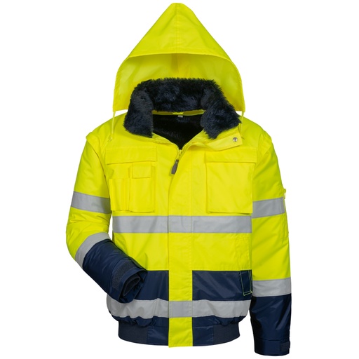 SIEGFRIED/VOLKER Hi-Vis 4-in-1 Two-Tone Waterproof Breathable Winter Bomber Jacket