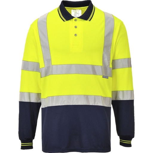 [S279] S279 Hi-Vis Contrast Polo Shirt L/S
