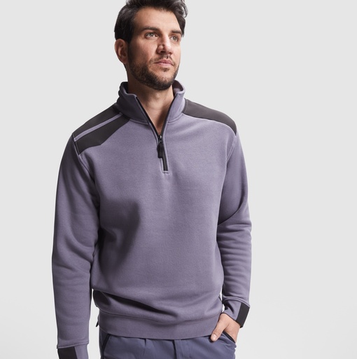 [SU8413] SU8413 MAVERICK Half zip, two-colour sweater