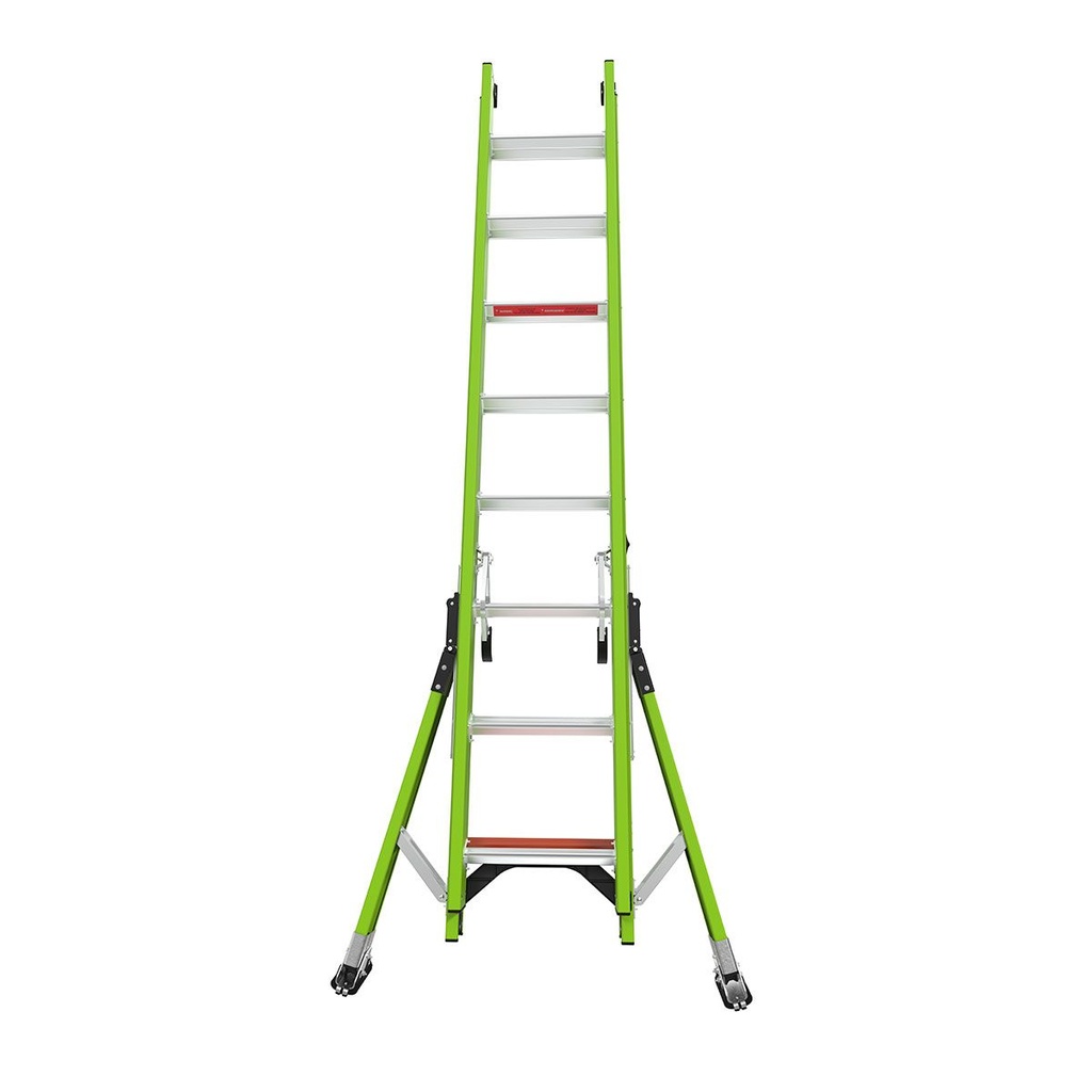 SUMOSTANCE with HYPERLITE Technology - EN 131 - 150 kg Rated, Fiberglass Electrical Insulated Extension Ladder with GROUND CUE and Pole Strap