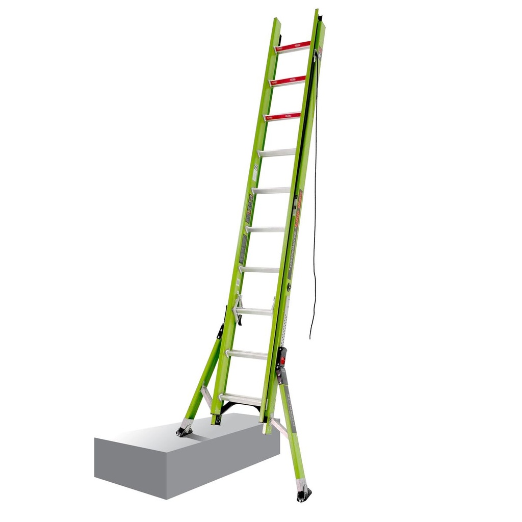 SUMOSTANCE with HYPERLITE Technology - EN 131 - 150 kg Rated, Fiberglass Electrical Insulated Extension Ladder with GROUND CUE and Pole Strap