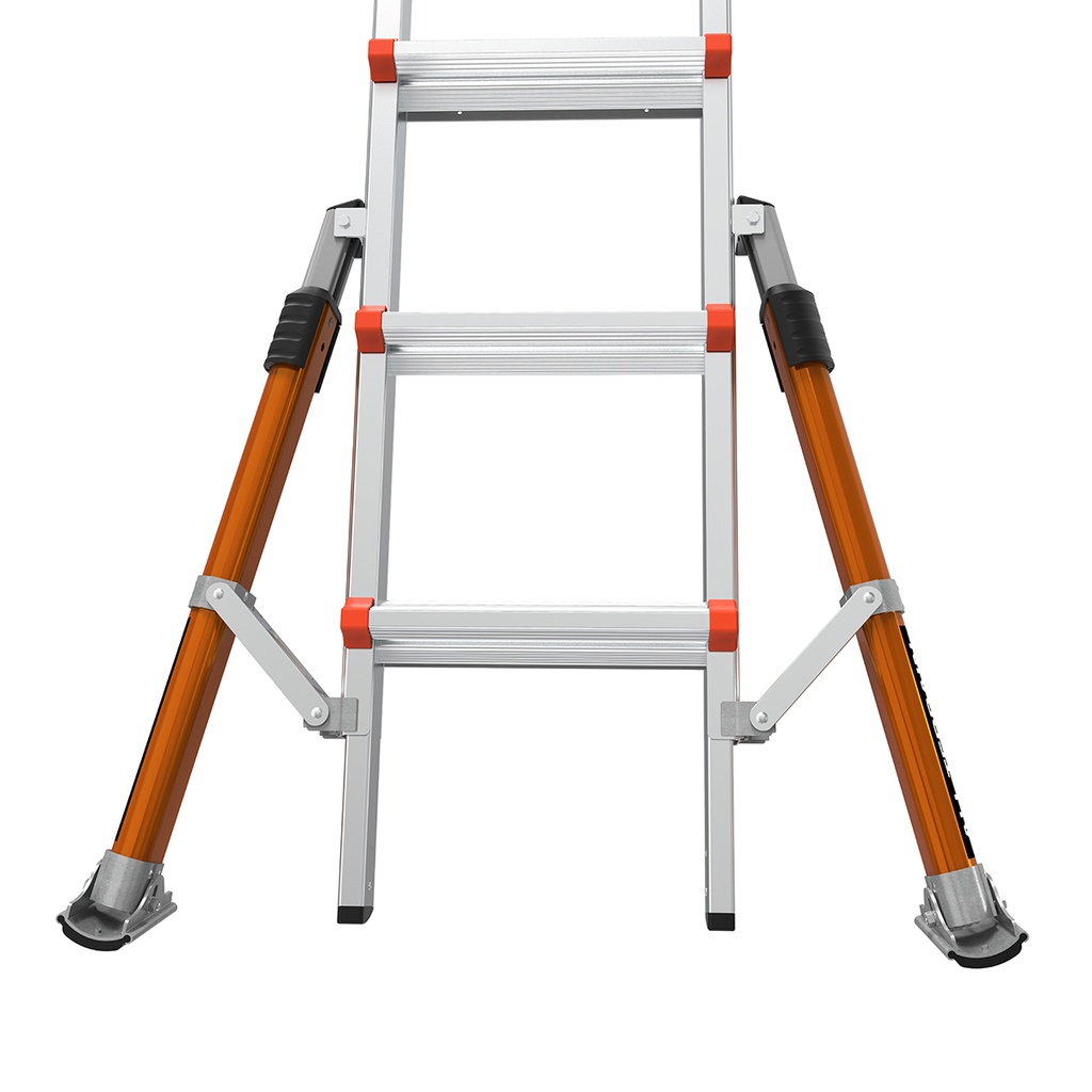 CONQUEST 2.0 EN 131 - 150 kg Rated, Aluminum Articulated Extendable Ladder with ALL-TERRAIN Outriggers